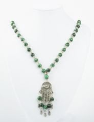 Malakit Gümüş(Malahit) Bereket Kolyesi