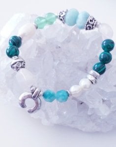 AMAZONİT, inci,yesim taşı bileklik