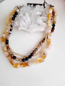 Sitrin ,kuvars,akik,kolye.