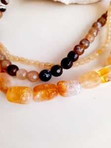 Sitrin ,kuvars,akik,kolye.