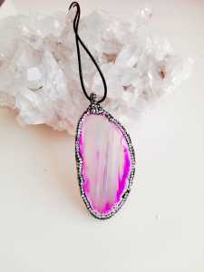 Akik kolye zirkon taşlı