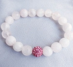 Pembe Kuvars taşlı bileklik