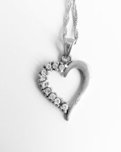 Gümüş Kolye Ucu ,Kalp.