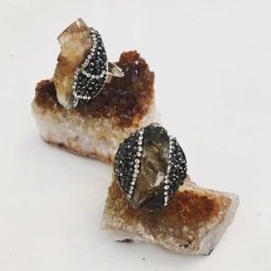 Sitrin zirkon taşlı yüzük