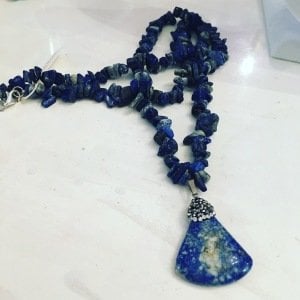 Sodalit  ve lapis taşlı zirkon kolye