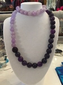 J'AIME Amethyst ve mor kuvars kolye