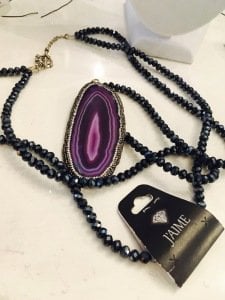 Zirkon taşlı akik ,kristal zincir .