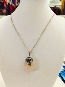 Zirkontaşlı akik kolye ucu