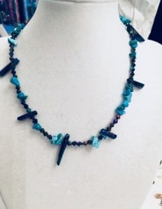 Mavi kristal turquoise kolye