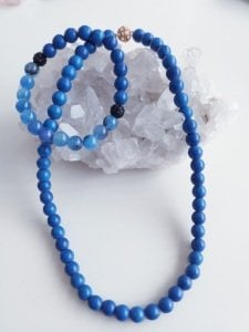 Mavi akik kolye ,bileklik.