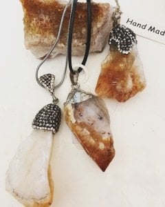 Sitrin (citrine) kolye ucu .