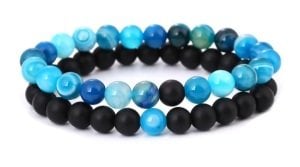 Onix ,mavi akik bileklik