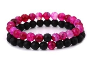 Pembe Akik ,Onix çift bileklik.