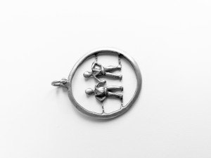 Gümüş Kolye Ucu ,Ikizler Burcu.