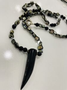 DOĞAL TAŞ ERKEK KOLYE ONİKS ,SEDEF