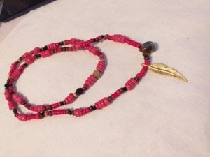 Akik taşlı ahşap yoga kolye