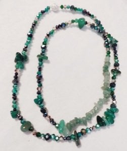 Aventurine ,akik,kristalli kolye yeşil